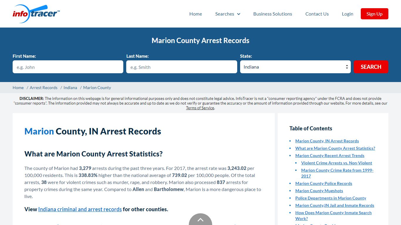 Marion County, IN Arrests, Mugshots & Jail Records - InfoTracer