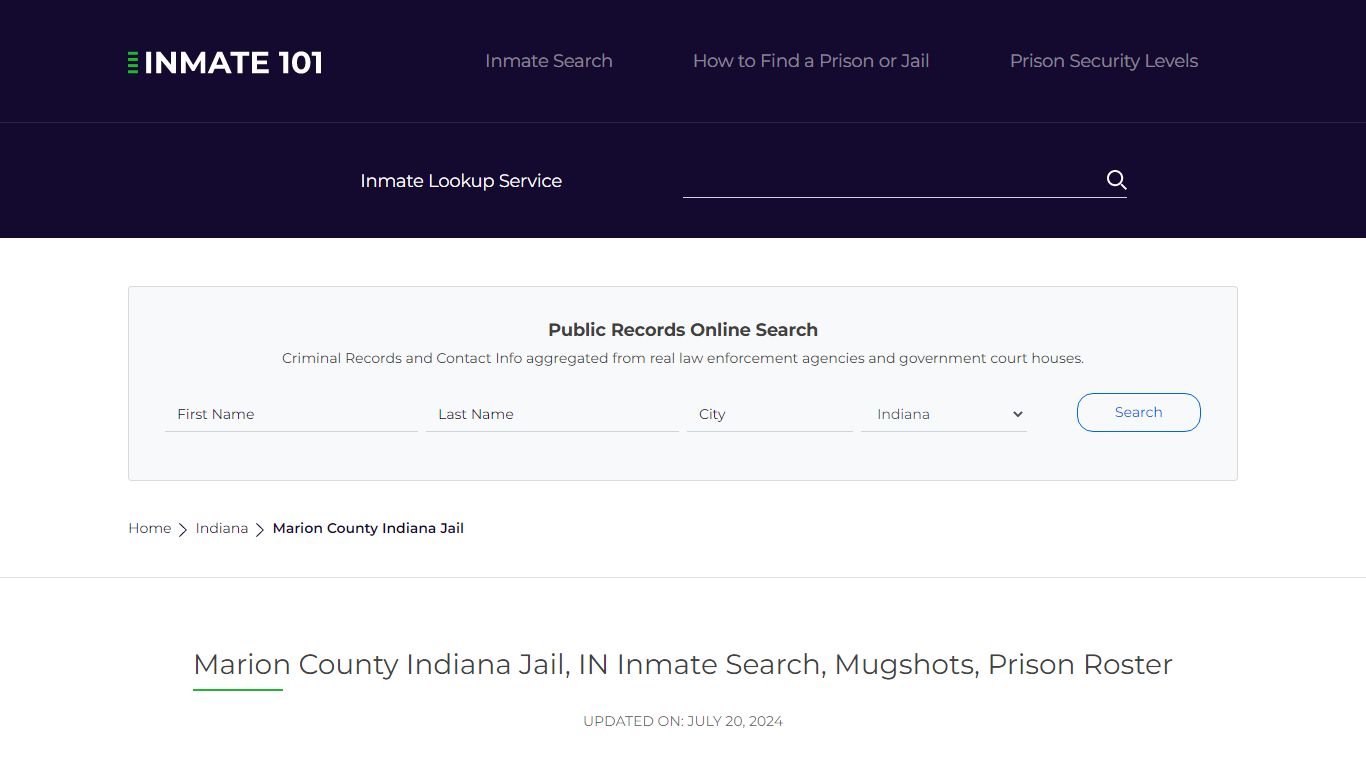 Marion County Indiana Jail, IN Inmate Search, Mugshots, Prison Roster