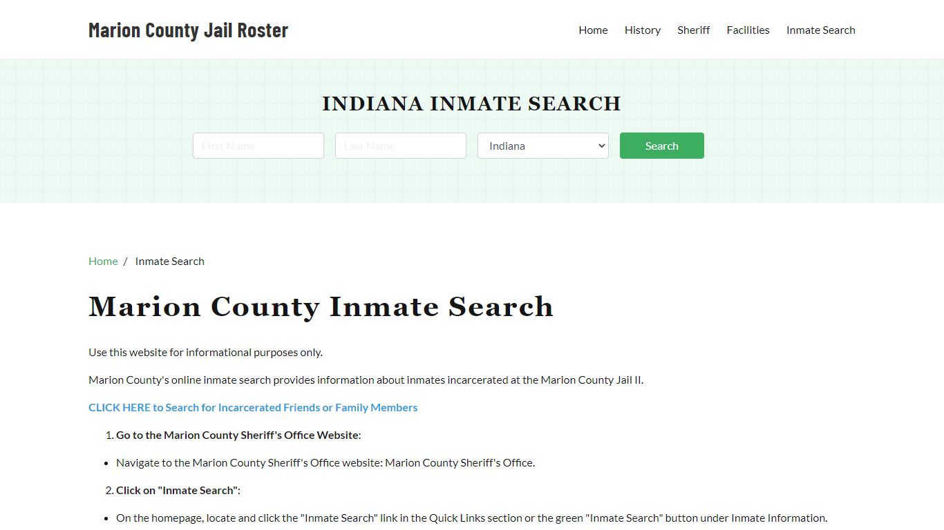 Marion County, IN Detainee Lookup - Marion County Jail Roster